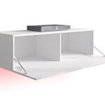 TV Schrank Lowboard Hängeboard SIMPLE mit LED Rot (schwarz matt / schwarz hochglanz 140 cm)