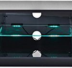 Robas Lund 59065S44 TV-Lowboard Swing, Hochglanz schwarz, Deckplatte und Ablage Glas schwarz, 4 Schubkästen, LED Effektbeleuchtung, B/T/H circa 160 x 40 x 40 cm