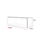 TV Schrank Lowboard Hängeboard SIMPLE mit LED Rot (schwarz matt / schwarz hochglanz 140 cm)