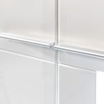 Vitrine / Standvitrine mit 2 Türen und Glasböden und Glaskantenbeleuchtung in Hochglanz Weiß 80x193x35cm / Trendtream Top Neues Modell!
