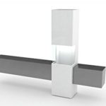 Wohnwand | Mediawand | Wohnzimmer-Schrank | Fernseh-Schrank | TV Lowboard | weiß Hochglanz | modern | hängend | Glas-Vitrine | grau | Tecnos | Incontro