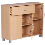 WOHNLING Sideboard Buche 90 x 75 cm mit 3 Türen & 1 Schublade