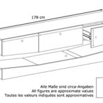 TV Board Lowboard City, Korpus in Weiß matt / Fronten in Grau Hochglanz inkl. LED Beleuchtung