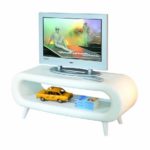 Links 20801380 TV Tisch weiß hochglanz mit LED TV Board Hifi Regal Schrank Media Rack Center