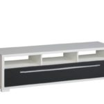 MAJA-Möbel 7645 3547 Lowboard, weiß uni - schwarz Hochglanz, Abmessungen BxHxT: 141,2 x 42 x 40 cm