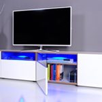 TV Lowboard NOOMO weiß Hochglanz inkl. RGB-LED Beleuchtung