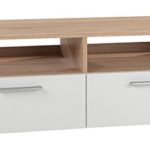 TV-Lowboard Fernsehschrank Fernsehtisch RASANT | Eiche Sonoma | weiß | 95x35x36 cm