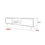 Tv Schrank Lowboard Sideboard Tisch Möbel Board Rivano mit LED - Beleuchtung (Schwarz Matt / Schwarz Hochglanz mit LED)