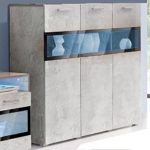 HIGHBOARD SIDEBOARD KOMMODE WOHNZIMMER ANBAUWAND BETON-OPTIK NEU 333139