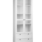 Intertrade 001738 Landhaus Vitrine Ina 51, 80 x 200 x 45 cm, dekor weiß