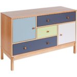 JUSThome Abbeywood Kommode Sideboard Schrank (HxBxT): 79x120x45 cm Eiche Bunt