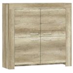 JUSThome Sky Kommode Sideboard Highboard Grau (HxBxT): 117x120x37 cm