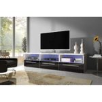 JUSThome Vox II Lowboard TV-Board Fernsehtisch (HxBxT) 34,8x150x45,5 cm Farbe: Weiß Matt / Schwarz Hochglanz