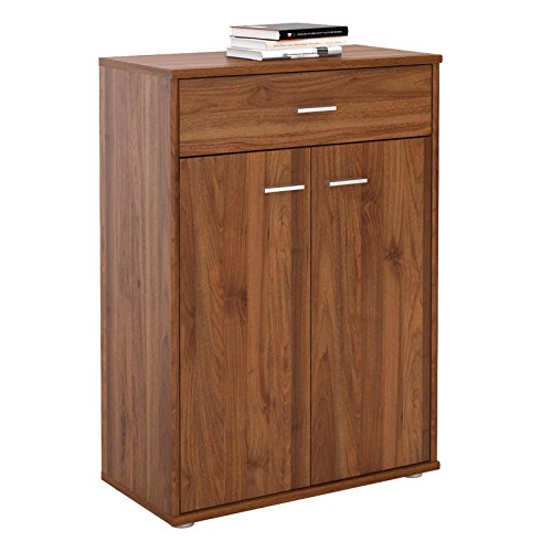Kommode Sideboard Schrank TOMMY in nussbaum, Anrichte Highboard mit Schublade und 2 Türen
