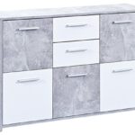 Links 19703020 Kommode, melaminharzbeschichtete Flachpressplatte, weiß betondekor, 115 x 30 x 77 cm