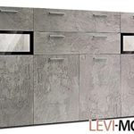 SIDEBOARD WOHNZIMMER WOHNWAND BETON-OPTIK MATT NEU 573589