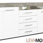 SIDEBOARD WOHNZIMMER WOHNWAND BETON-OPTIK WEIß MATT AUSSTELLUNGSSTÜCK 333787