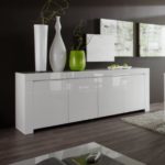 Sideboard Amalfi 4-türig, 210 x 84 x 50 cm, weiß hochglanz