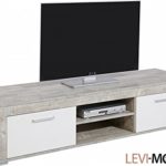 TV-LOWBOARD WOHNZIMMER ANBAUWAND BETON-OPTIK WEIß NEU 283069