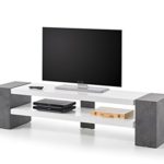 TV-Lowboard, Lowboard, TV-Board, Fernsehtisch, TV-Schrank, TV-Bank, TV-Unterschrank, Beton Optik, grau, anthrazit, matt, weiß, Phonomöbel