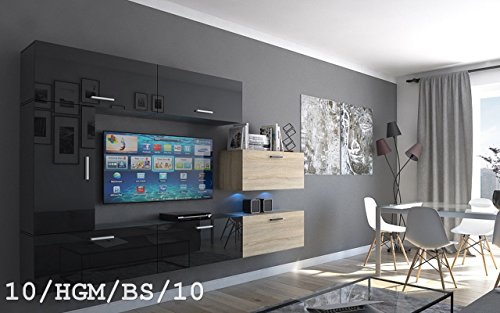 Wohnwand FUTURE 10 Moderne Wohnwand, Exklusive Mediamöbel, TV-Schrank, Neue Garnitur, Große Farbauswahl