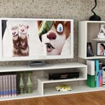 Wohnwand Metehan / Marina - Weiß / Avola - TV Lowboard mit Wandboard und Regale