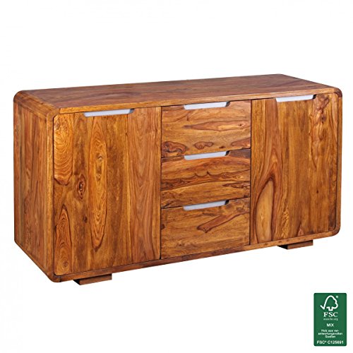 FineBuy Sideboard Massivholz Kommode 145 x 45 cm