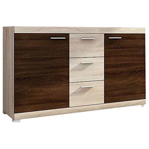 JUSThome Alvaro Kommode Sideboard Wohnzimmerschrank Eiche | Eiche I (HxBxT): 88x150x40 cm