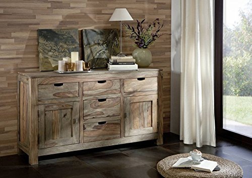 Palisander Massivmöbel Sideboard Sheesham Holz massiv Nature Grey #80