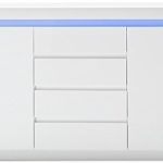 Robas Lund Sideboard Kommode Ocean Hochglanz weiß LED Beleuchtung mit Farbwechsel inkl. Fernbedienung 150 x 40 x 81 cm 48983WW8