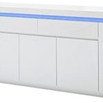 Robas Lund Sideboard Kommode Ocean Hochglanz weiß LED Beleuchtung mit Farbwechsel inkl. Fernbedienung 200 x 40 x 81 cm 48985WW8