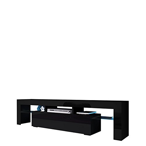 TV Board Lowboard Toro, TV Lowboard mit Grifflose Öffnen, Unterschrank, Sideboard Mediaboard, Fernsehschrank, Mediaboard