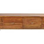 TV-Board Massivholz Sideboard Sheesham Authentic Memory Retro Mid Century Design 150 CM 4 Schub