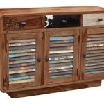 The Wood Times Sideboard Massiv Vintage Look, Sheesham Massiv Holz, BxHxT 130x85x40 cm