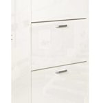 ts-ideen Schuhschrank Weiß Hochglanz Regal Schuhkipper Bad Flur Diele Standregal Schuhregal Holz 3 Fächer 121 x 64 cm