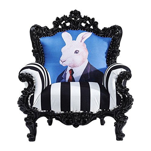 Kare Design – Sessel Barock Hase schwarz und weiß MR Rabbit