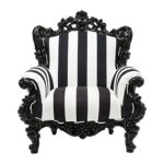 Kare Design – Sessel Barock Streifen schwarz und weiß Stripes