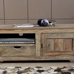 Palisander Massivmöbel Lowboard Sheesham Holz massiv Nature Grey #0117
