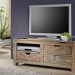 Sheesham Massivmöbel Lowboard Palisander Möbel massiv Holz Nature Grey #0114