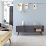 TV Unterschrank TV Möbel Hifi Lowboard Sideboard 150 cm Palisander Vintage 50ger