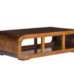 Woodkings® Couchtisch Springston 115x60cm, Akazie braun, Echtholz modern, Design, Massivholz exklusiv, Design Lounge Coffee Table, TV Bank, TV lowboard, TV unterschrank, TV Möbel curved, günstig
