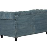 Massivum Chesterfield Sofa 2-Sitzer, Stoff, blau, 164 x 90 x 65 cm