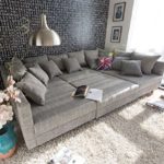 Couch Clovis modular - Ecksofa, Sofa, Wohnlandschaft & Modulsofa (Hellgrau, Sofa mit Hocker)