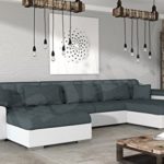 Ecksofa Wicenza Dot, Design Wohnlandschaft, Big Sofa Couch mit Schlaffunktion Bettfunktion, Eckcouch U-Form, Große Farbauswahl (Soft 017 + Dot 95)