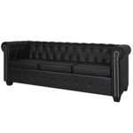 vidaXL Chesterfield Sofa Couch 3-Sitzer Kunstleder Wohnmöbel Büromöbel Polstergarnitur