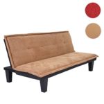 3er-Sofa Alessandria, Couch Schlafsofa Gästebett Bettsofa ~ Mikrofaser, braun