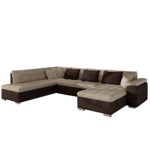 Eckcouch Ecksofa Niko! Design Sofa Couch! mit Schlaffunktion! U-Sofa Große Farbauswahl! Wohnlandschaft! (Ecksofa Rechts, Cairo 35 + Cairo 22)