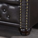 Edles Chesterfield 3er Sofa dark coffee m. Nietenbesatz