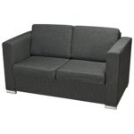 vidaXL 2-Sitzer Sofa Polstersofa Loungesofa Couch Sitzmöbel Stoff Dunkelgrau