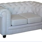 Chesterfield Sofa Oxford Chesterfield 2 Sitzer weiss